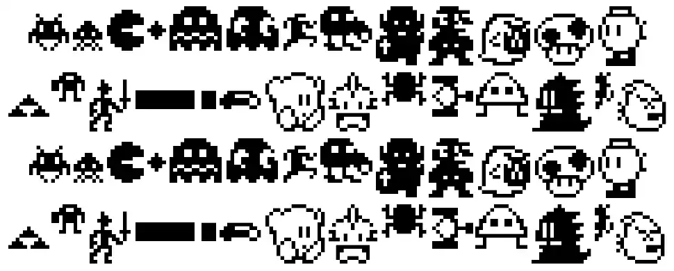 Pixel Charasfont specimens