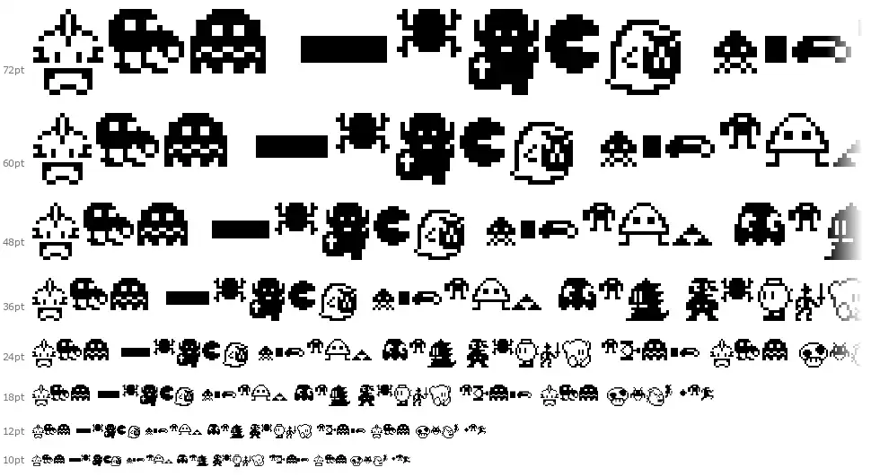 Pixel Charasfont waterfall