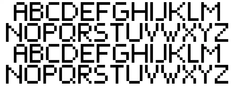 Pixel Forcefont specimens