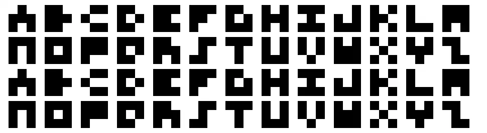 Pixel rocksfont specimens