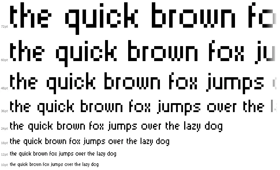 PixelSixfont waterfall