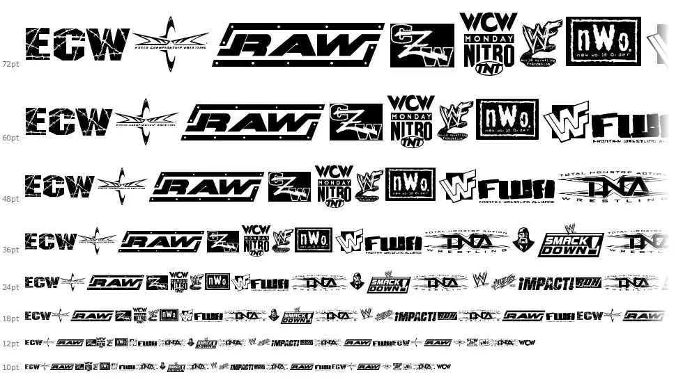 Pro Wrestling Logosfont waterfall