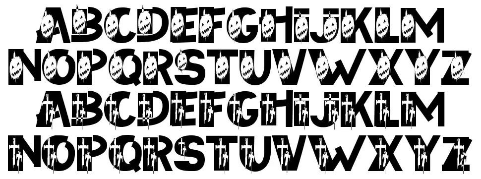 Pumpkin Screamfont specimens
