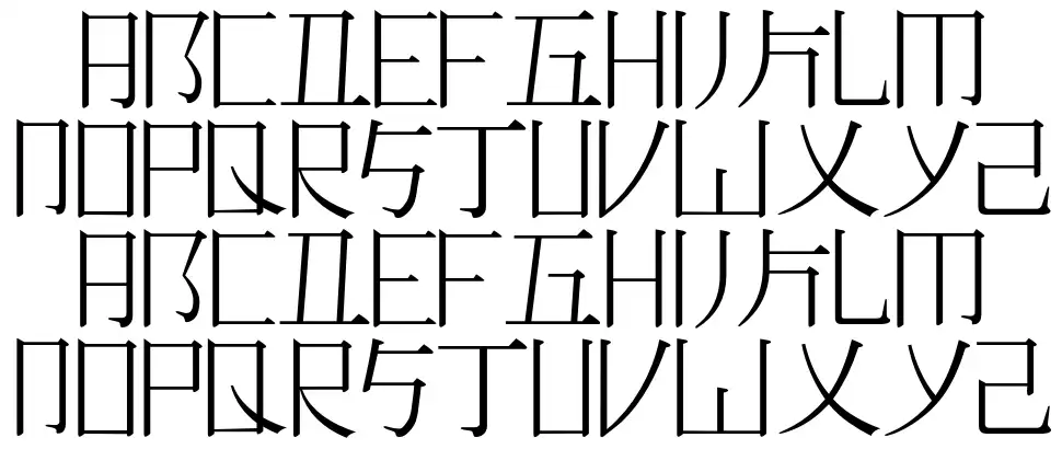 Romaji Minchofont specimens
