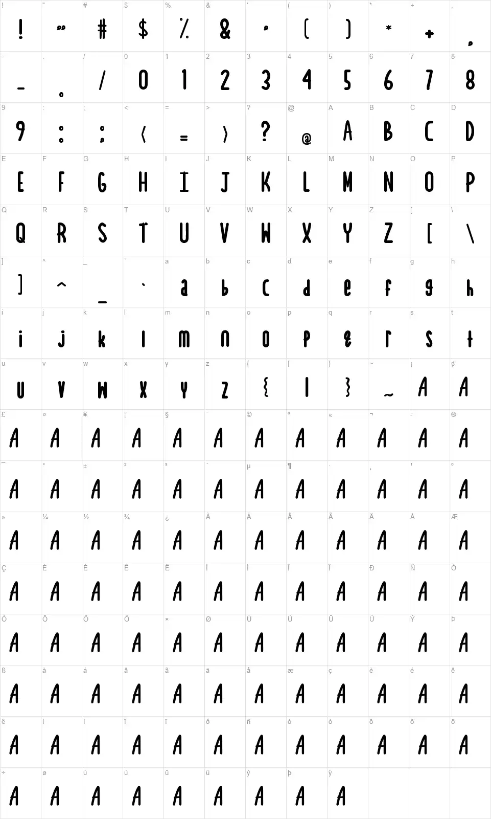 Sea Saltfont character map