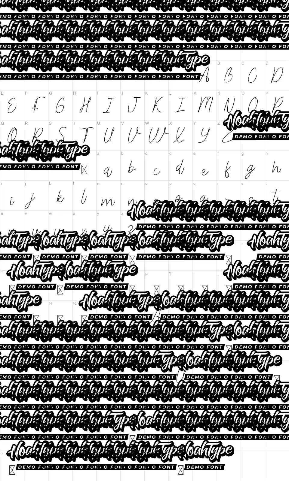 She Lovelyfont character map