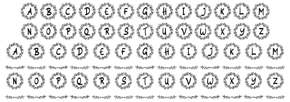 Siestha Monogramfont specimens