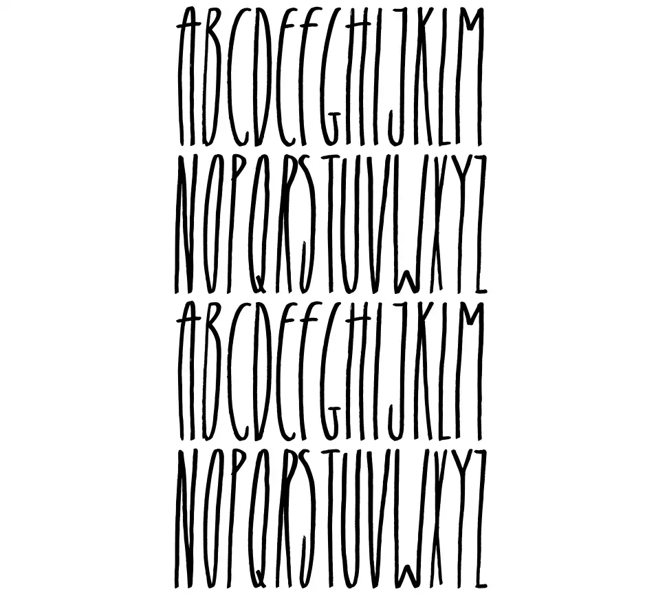 Skinny Alienfont specimens