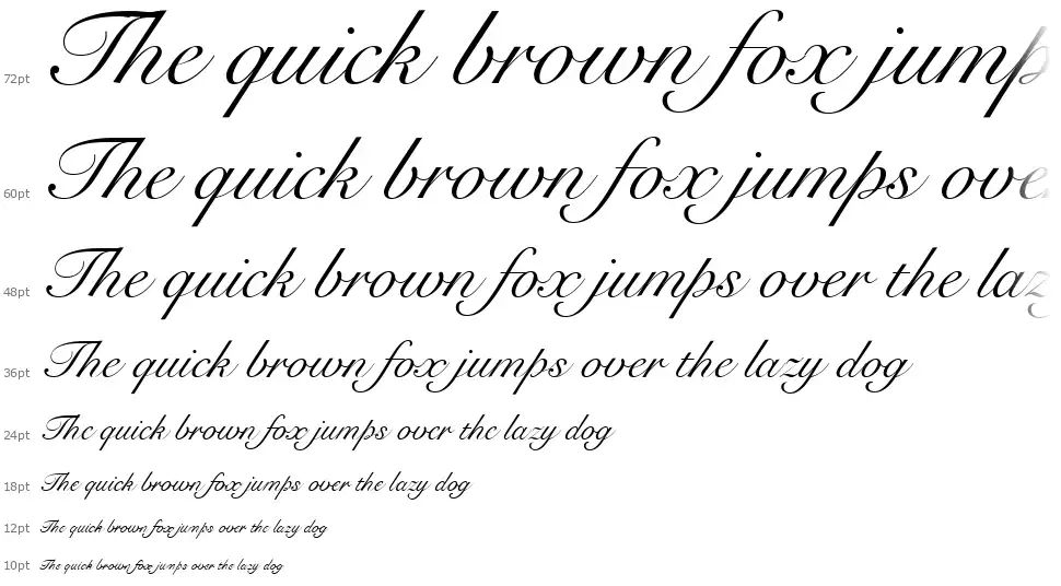 Snell Roundhand Pro Mediumfont waterfall