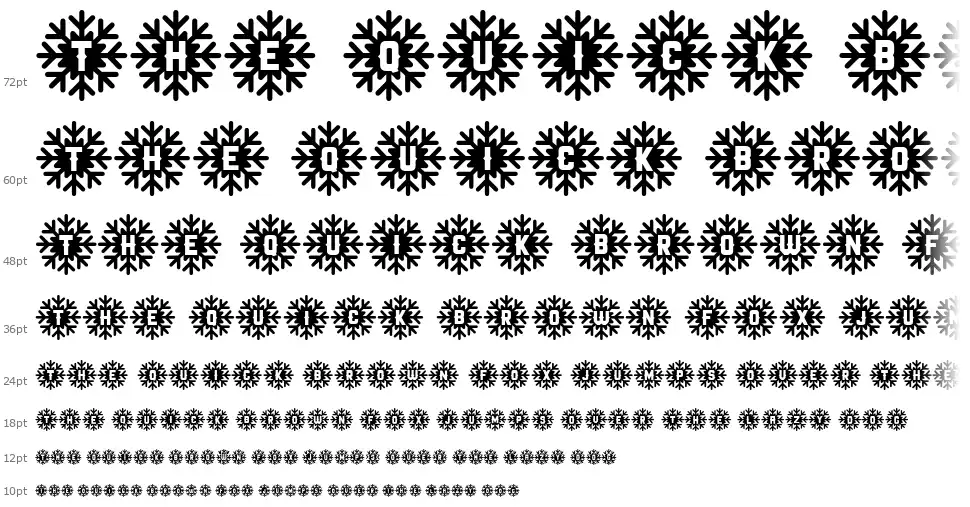 Snow Star Typefont waterfall