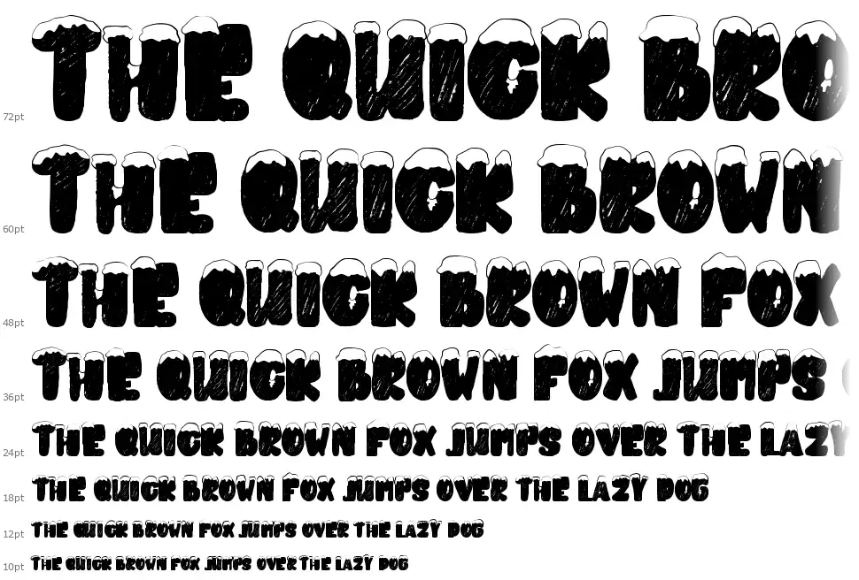 Snowky Brushfont waterfall