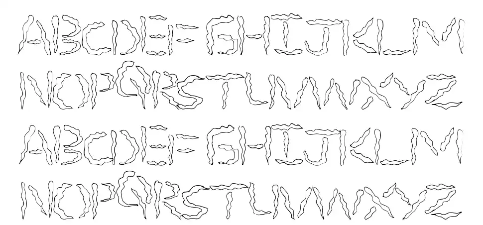 Spooky Stencilfont specimens