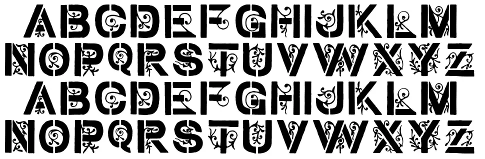 Stencil Gothicfont specimens