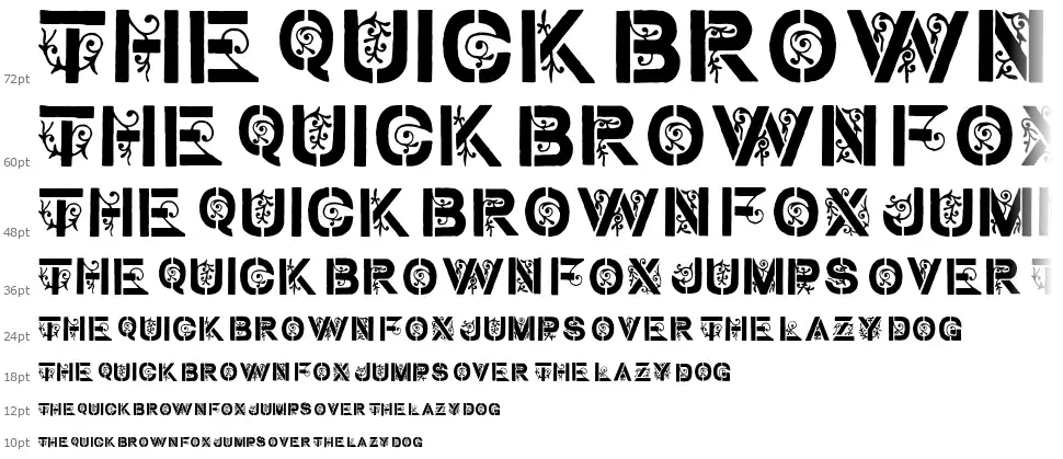 Stencil Gothicfont waterfall