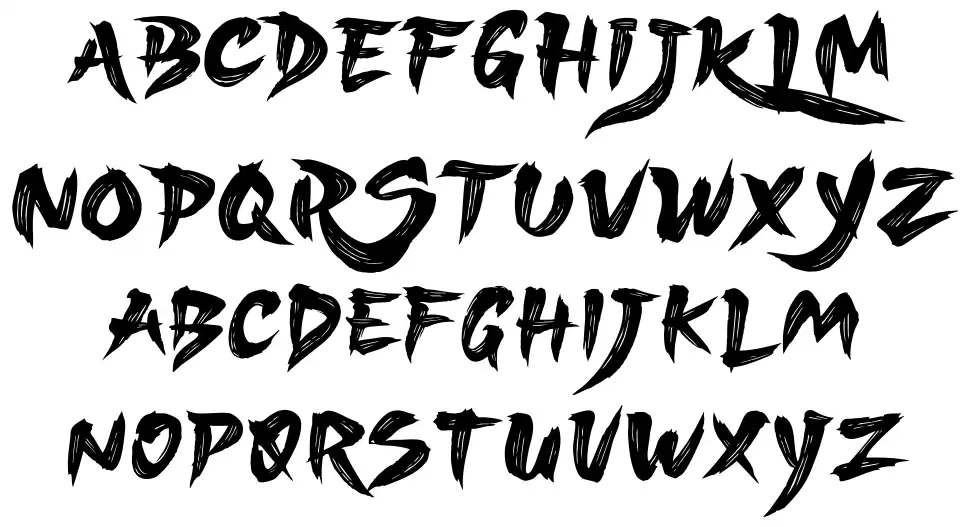 Sukajan Brush Образец Sukajan Brushfont specimens