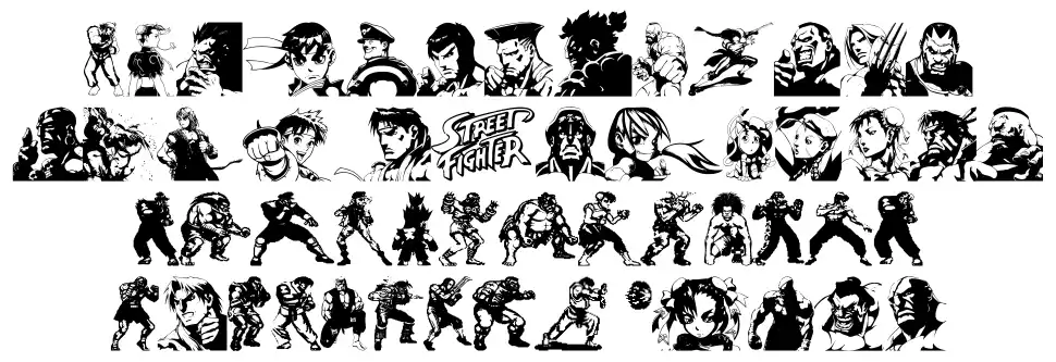 Super Street Fighter Hyper Fontingfont specimens
