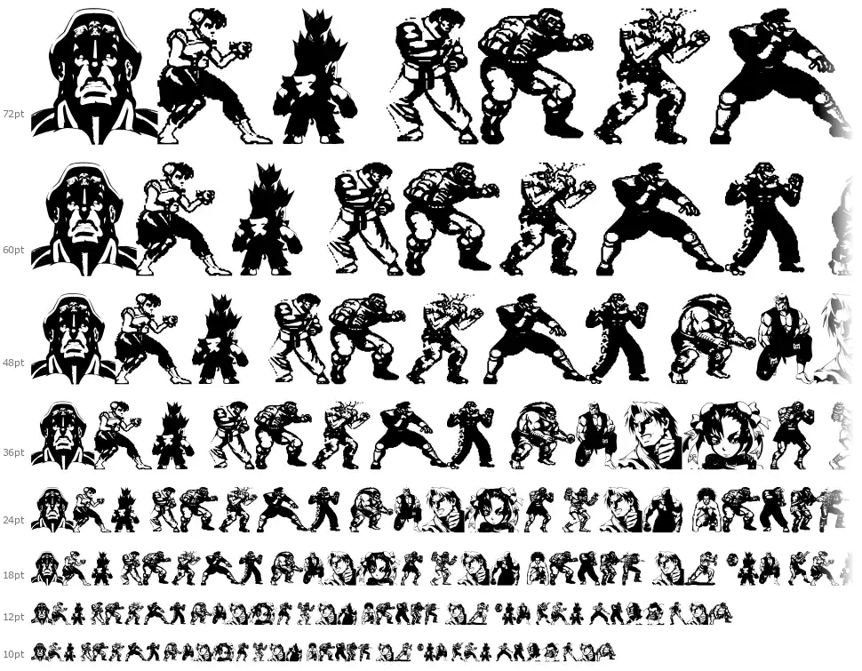 Super Street Fighter Hyper Fontingfont waterfall