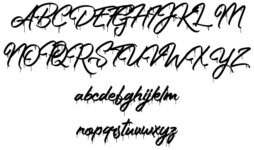 The Gunslinger Waterdropfont specimens