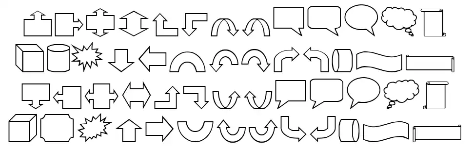 VariShapesfont specimens