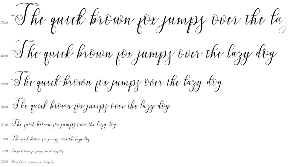 Violetta Scriptfont waterfall