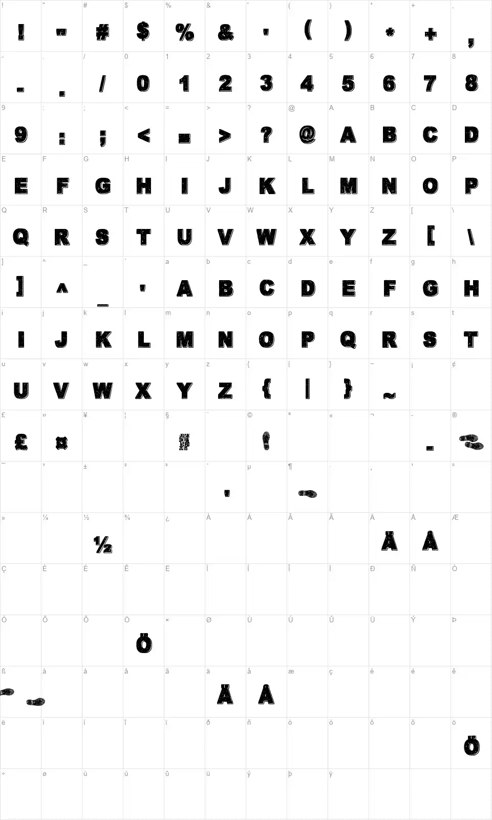 Walk with me nowfont character map