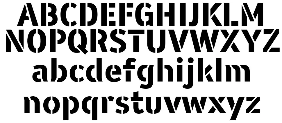 WARFIELD Stencilfont specimens