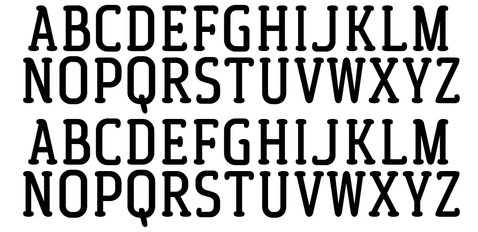 Westryder Slabfont specimens