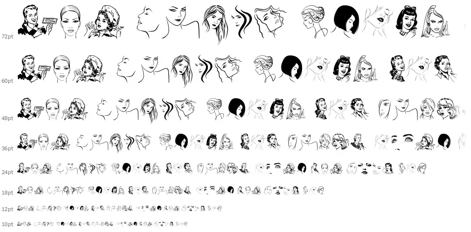 Woman Facesfont waterfall