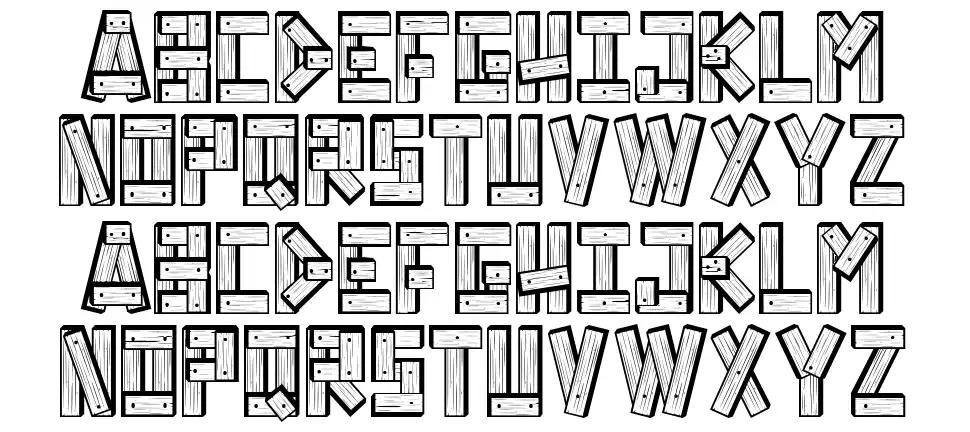 Wood Rocketfont specimens
