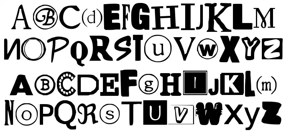 Yet Another Ransom Notefont specimens