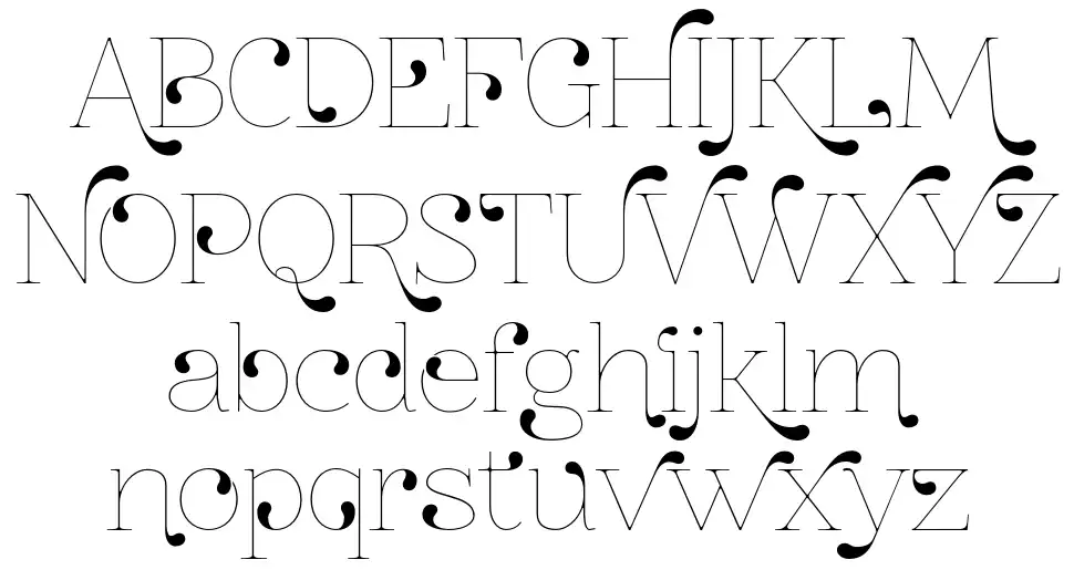 Znikomit No24font specimens